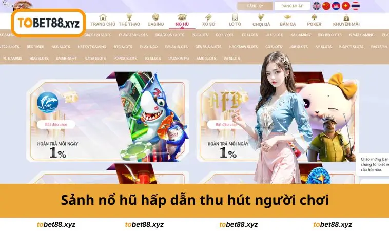 Sảnh nổ hũ hấp dẫn thu hút người chơi