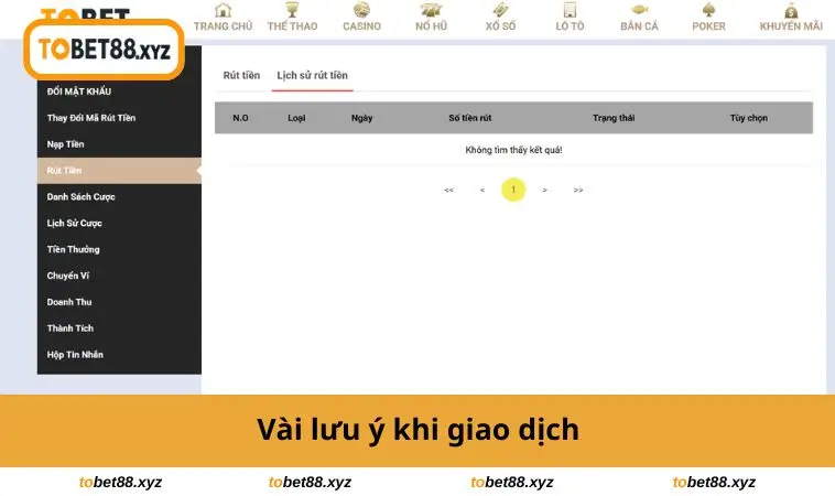 Vài lưu ý khi giao dịch